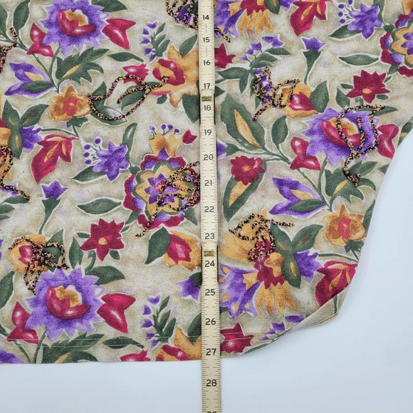 Vintage No Boundaries Plus Women's 3XL 80's Floral Short Sleeve Pullover Top‎ - Picture 9 of 11